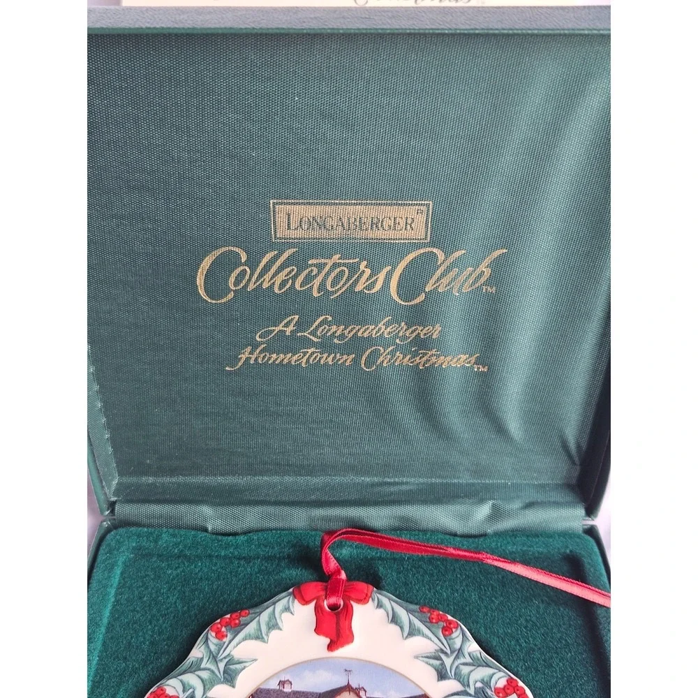 LONGABERGER Collectors Club 1999 Hometown Christmas Riding Thru Snow Ornament
